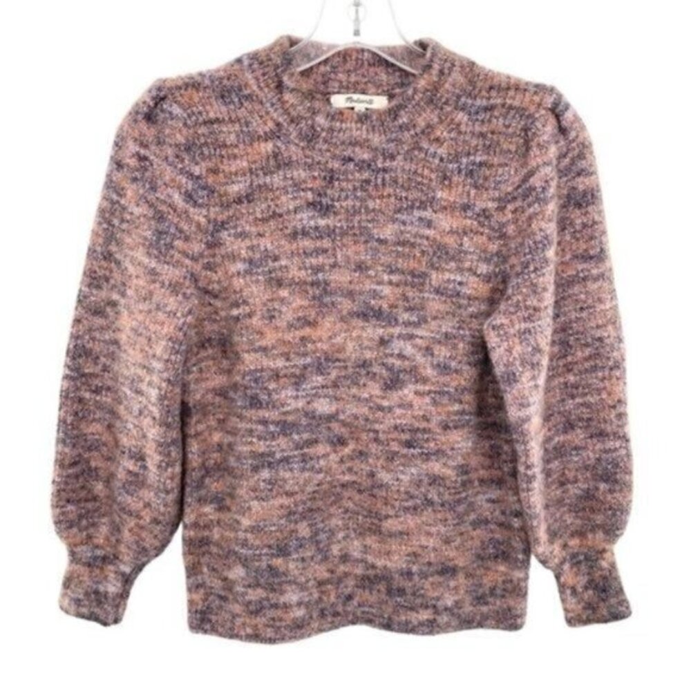 Madewell Space-Dyed Eaton Wool Blend Puff-Sleeve Pullover Sweater